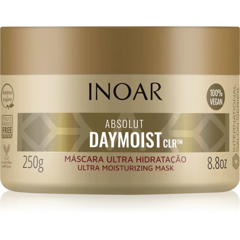 INOAR Absolut Daymoist CLR™ интензивна хидратираща маска за суха и боядисана коса 250 гр.