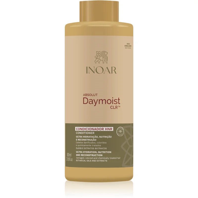 INOAR Absolut Daymoist Conditioner хидратиращ балсам за увредена и химически третирана коса 800 мл.