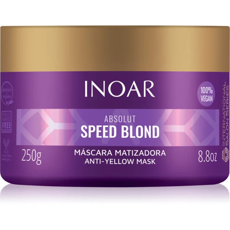 INOAR Absolut Speed Blond подхранваща тонираща маска за руса коса 250 гр.