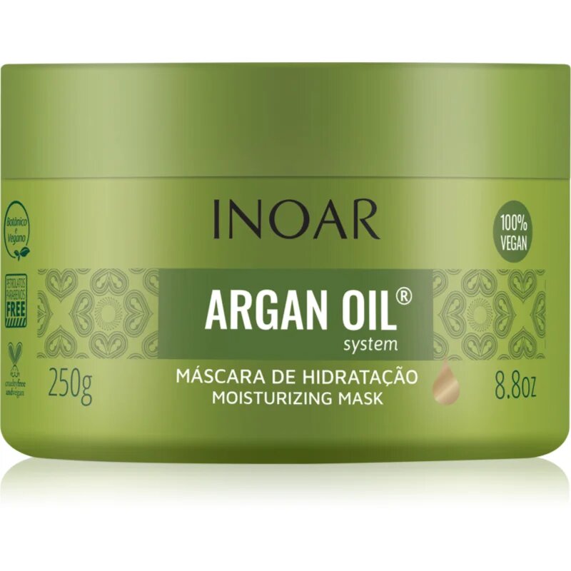 INOAR Argan Oil System хидратираща и изглаждаща маска За коса 250 гр.