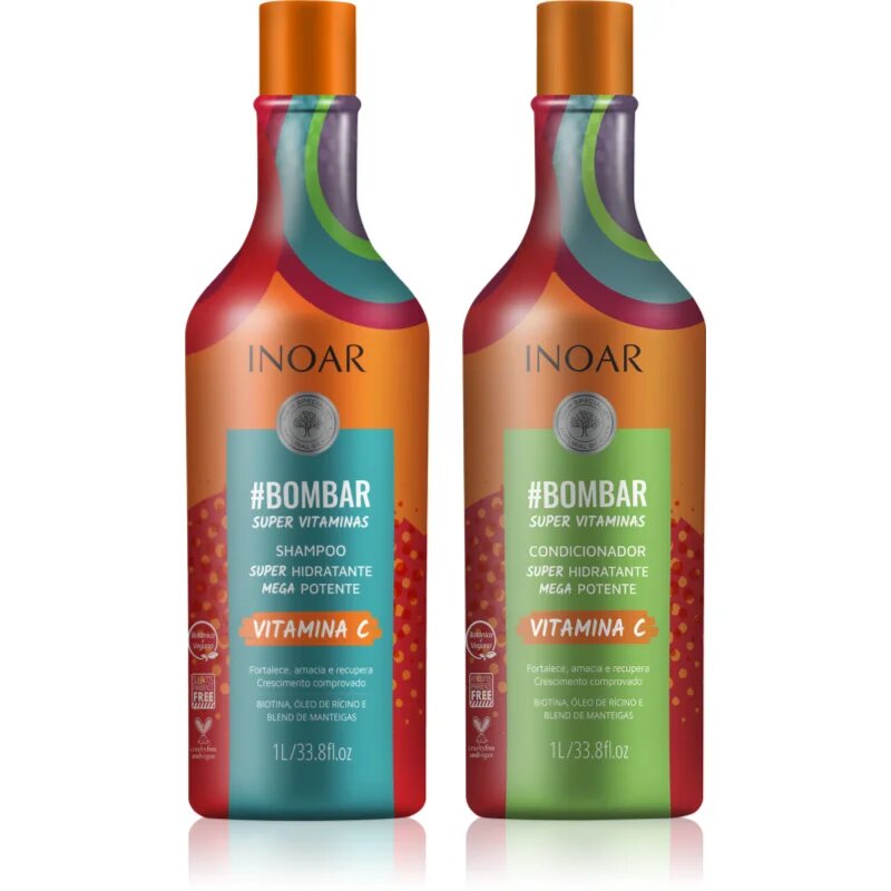INOAR #Bombar Super Line Super Vitaminas комплект За коса с витамин С 2x1000 мл.