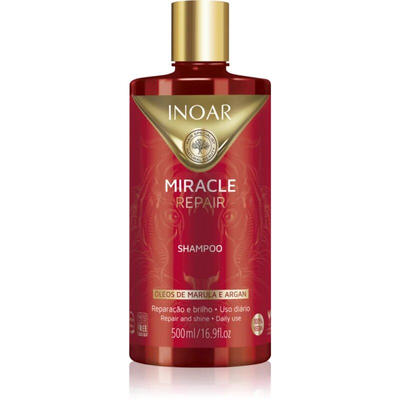 INOAR Miracle Repair регенериращ шампоан за слаба и увредена коса 500 мл.