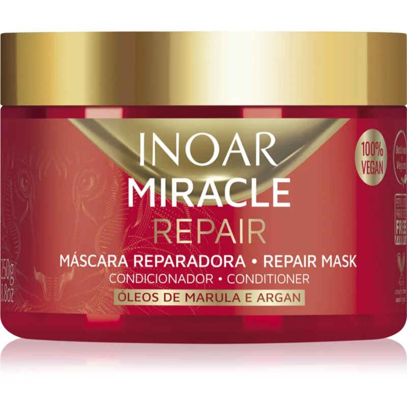 INOAR Miracle Repair регенерираща маска за суха и увредена коса 250 гр.