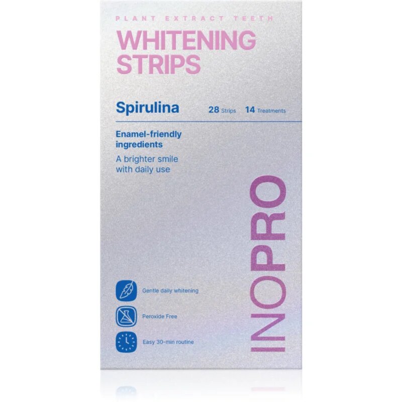 InoPro Green Whitening Strips Spirulina избелващи ленти за зъби bez peroxidu 28 бр.