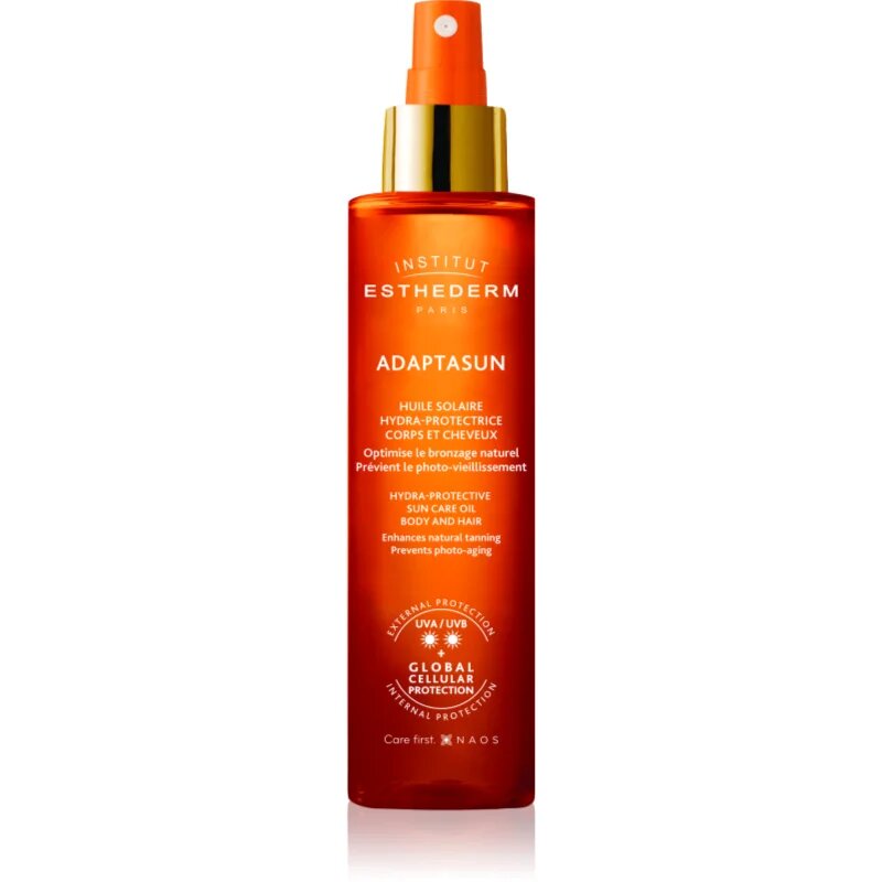 Institut Esthederm Adaptasun Sun Care Oil слънцезащитно олио за тяло и коса със средна UV защита 150 мл.
