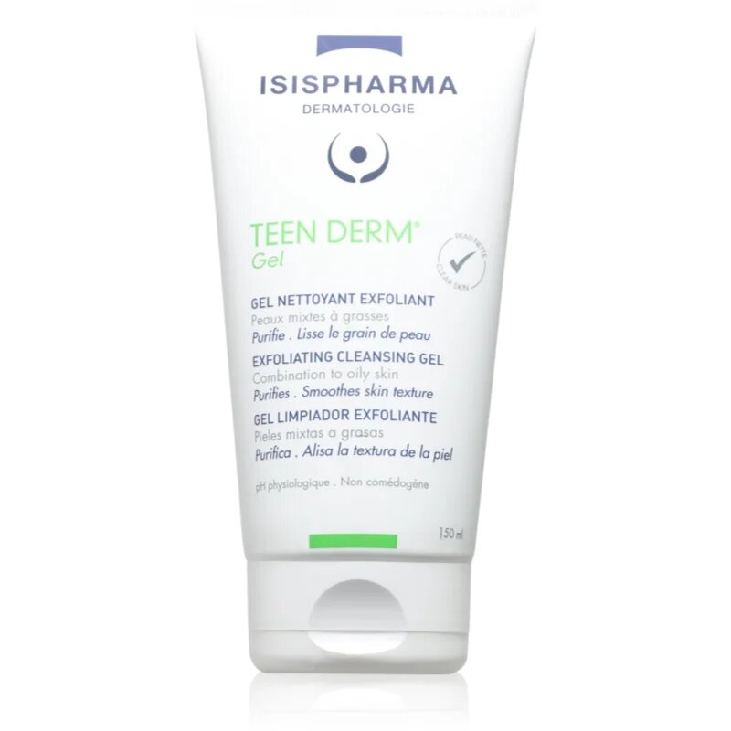 ISISPHARMA Teen Derm Gel ексфолиращ почистващ гел за мазна и проблемна кожа 150 мл.