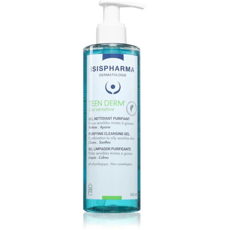 ISISPHARMA Teen Derm Gel Sensitive почистващ гел за мазна кожа склонна към акне 250 мл.