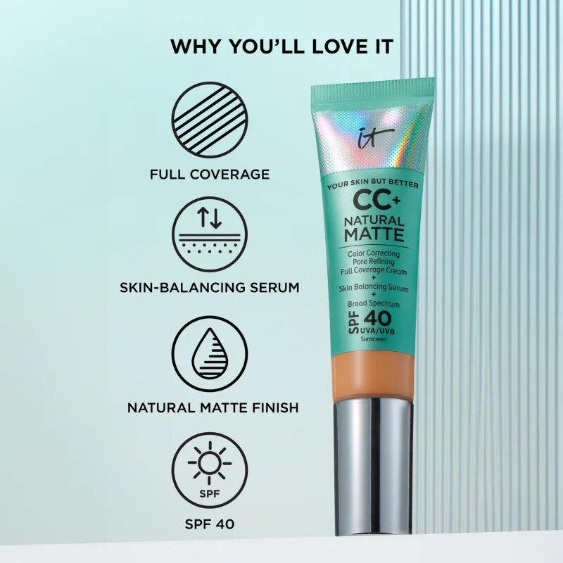 IT Cosmetics Your Skin But Better CC+ Natural Matte CC крем за матиране SPF 40 Fair Warm 32 мл.