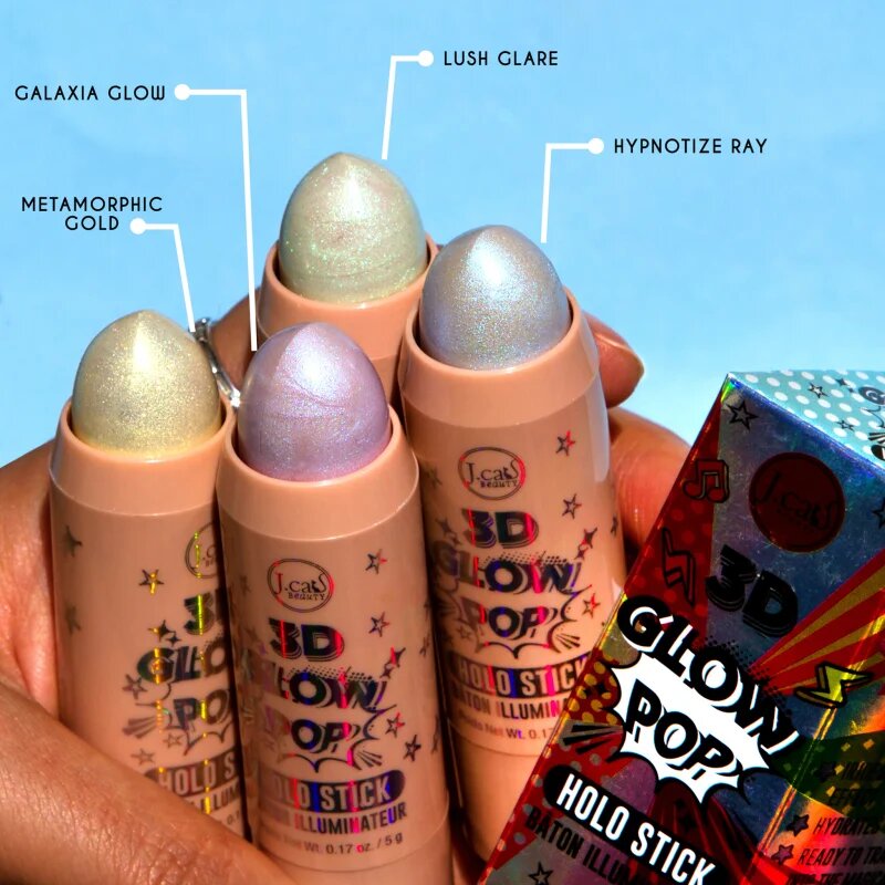 J.Cat Beauty 3D Glow Pop озаряващ стик цвят 103 Lush Glare 5 гр.