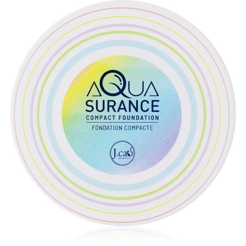 J.Cat Beauty Aquasurance компактна пудра за средно до пълно покритие цвят 100 Porcelain 9 гр.