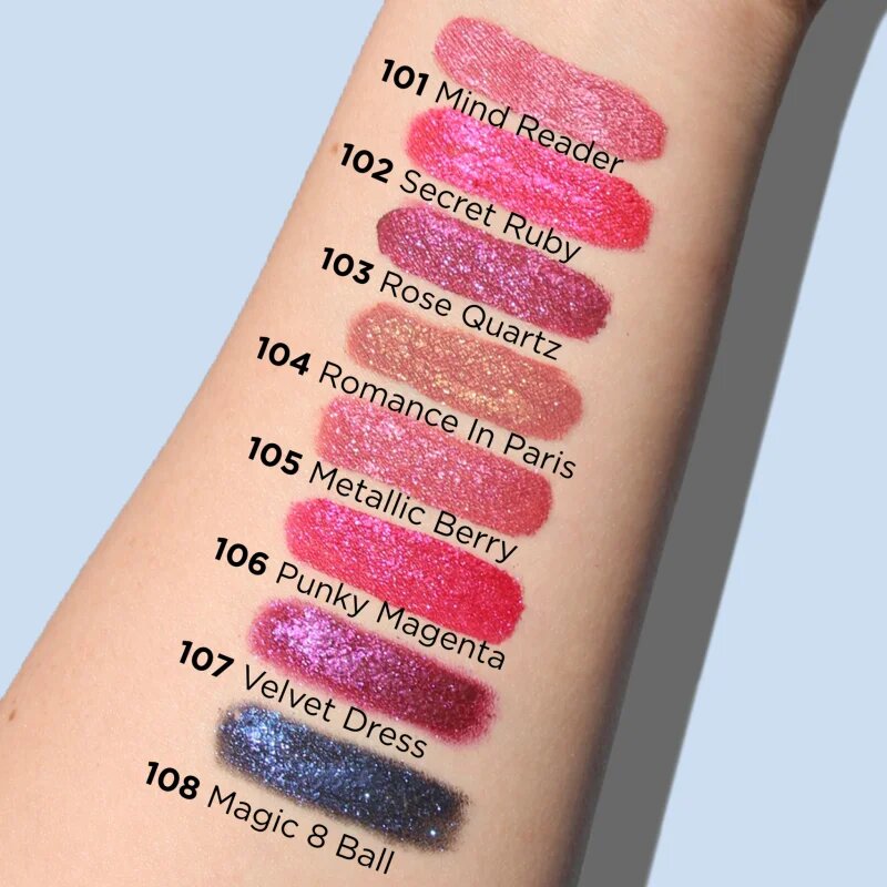 J.Cat Beauty Crystal Burst дълготрайно течно червило цвят 106 Punky Magenta 0.8 гр.
