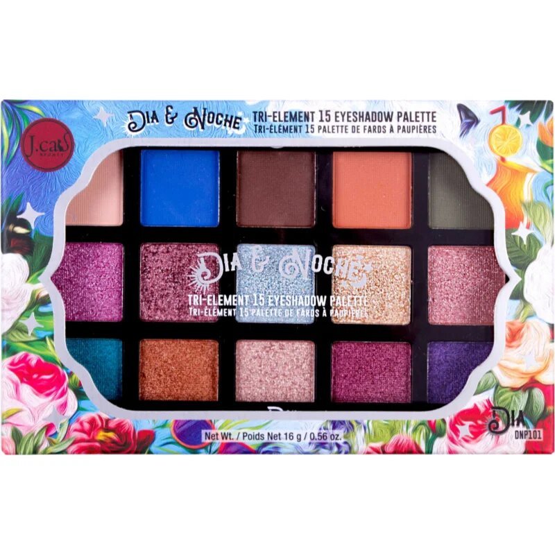 J.Cat Beauty Dia & Noche палитра сенки за очи цвят 101 Dia 16 гр.