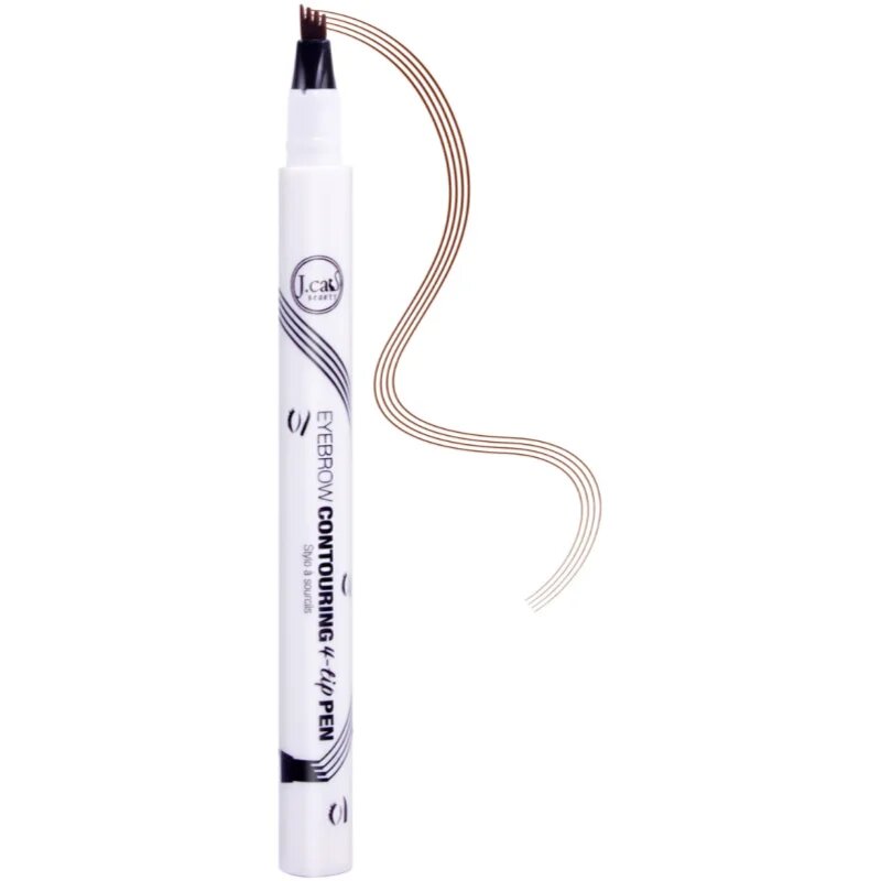 J.Cat Beauty Eyebrow Countouring 4-tip Pen дълготрайна фиксация за вежди цвят 102 Brown 1.5 гр.