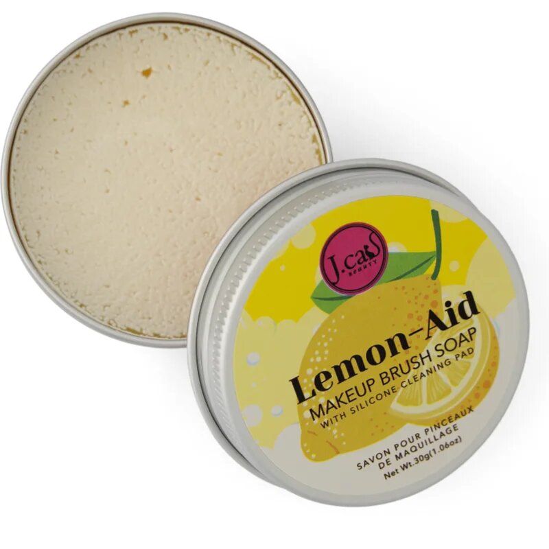 J.Cat Beauty Lemon-Aid Твърдо почистващо средство за гъби и четки за грим 30 гр.