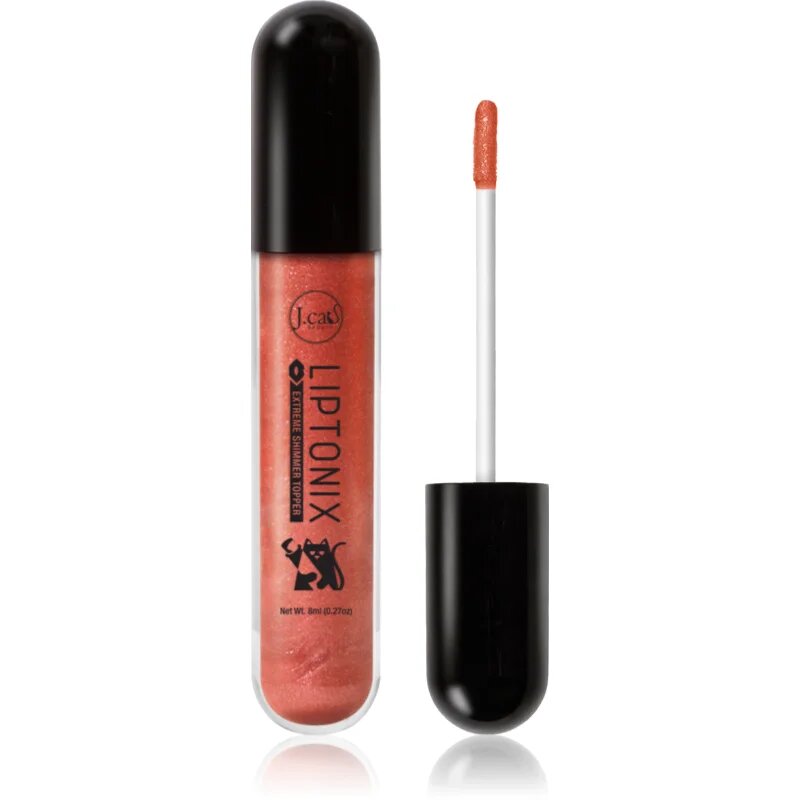 J.Cat Beauty Liptnix Extreme Shimmer Topper блясък за устни с блестящи частици цвят 109 Atomic Girl 8 гр.