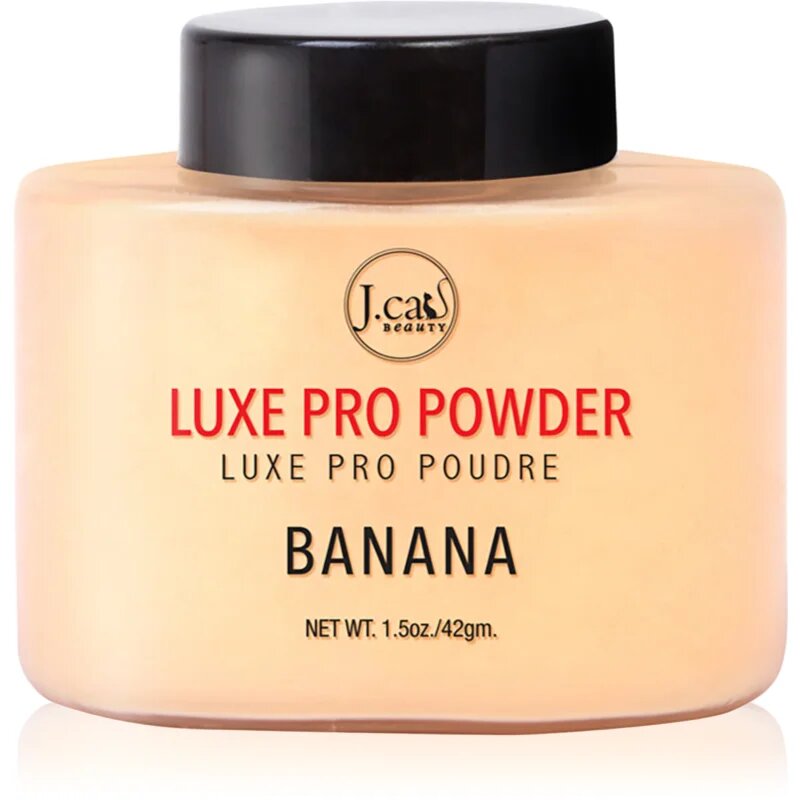 J.Cat Beauty Luxe Pro фиксираща пудра на прах с матиращ ефект цвят 101 Banana 42 гр.