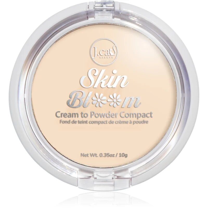 J.Cat Beauty Skin Bloom компактен кремообразен фон дьо тен за пълно покритие цвят 101 Ivory 7.5 гр.