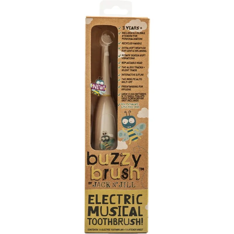 Jack N’ Jill Buzzy Brush детска електрическа четка за зъби със сменяеми батерии 1 бр.