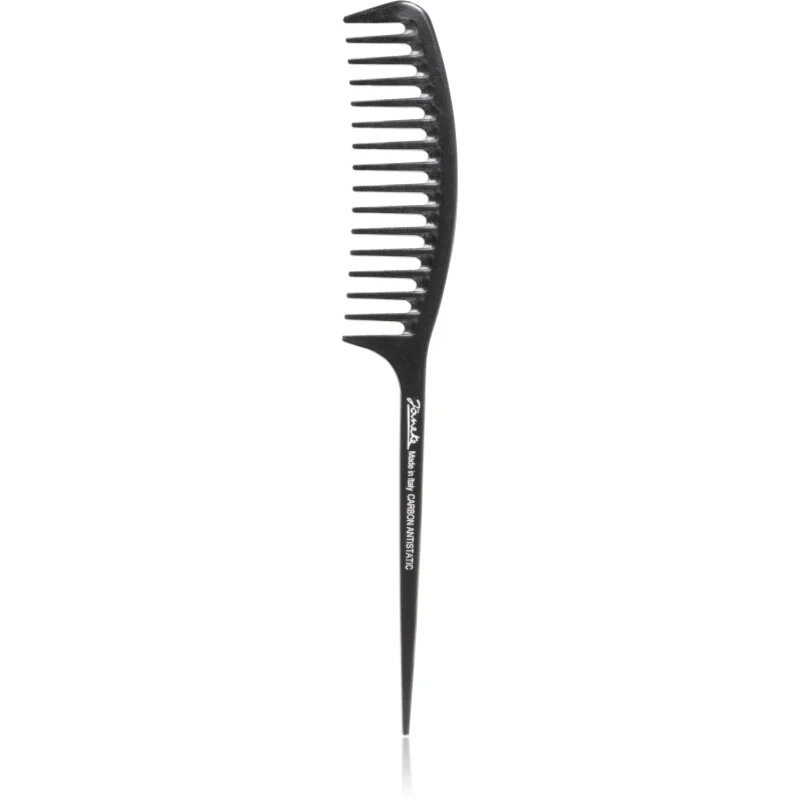 Janeke Carbon Fibre Fashion Comb with a long tail and wavy frame гребен за коса 215 x 3 cm 1 бр.