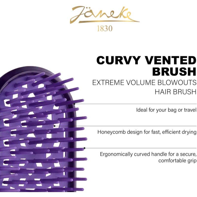 Janeke Curvy Vented Brush плоска четка за по-бързо оформяне на прическата със сешоар 15x5 см