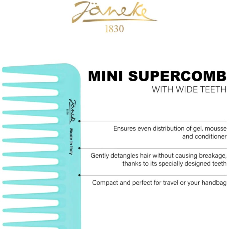 Janeke Mini Supercomb With Wide Teeth гребен за всички видове коса 1 бр.