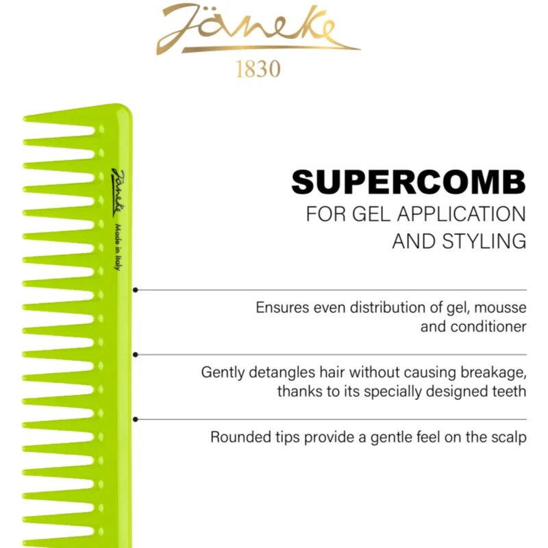 Janeke Supercomb For Gel Application and Styling гребен за нанасяне на гелообразни продукти 1 бр.