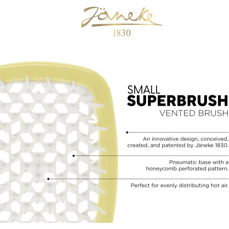 Janeke The Original SuperBrush Small малка плоска четка За коса Yellow 1 бр.