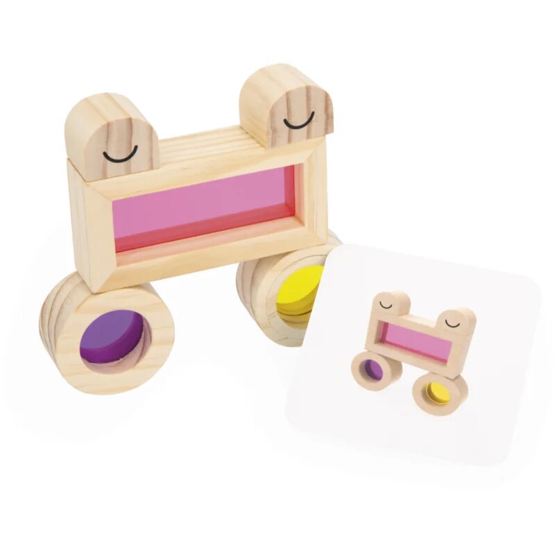Janod Sensory Game Translucent Blocks играчка за подреждане 12m+ 12 бр.