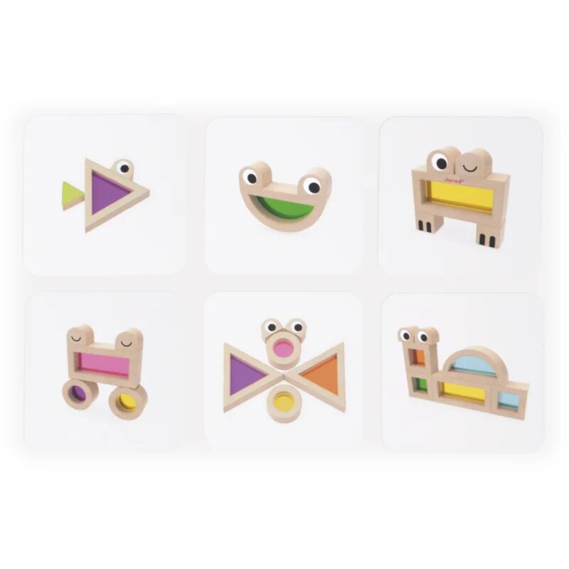 Janod Sensory Game Translucent Blocks играчка за подреждане 12m+ 12 бр.