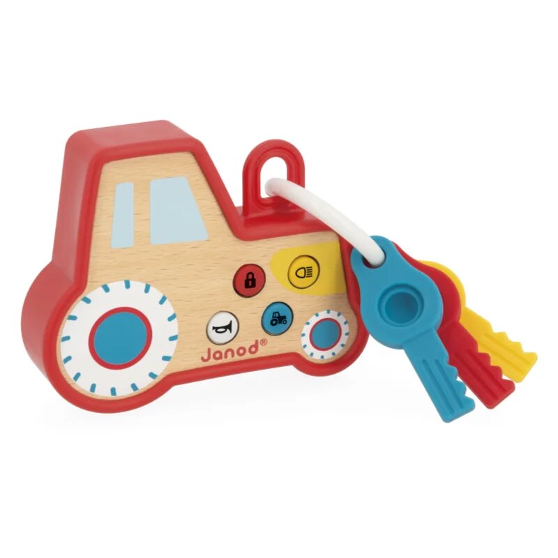 Janod Sound and Light Tractor Keychain играчка за подреждане от дърво 18m+ 1 бр.