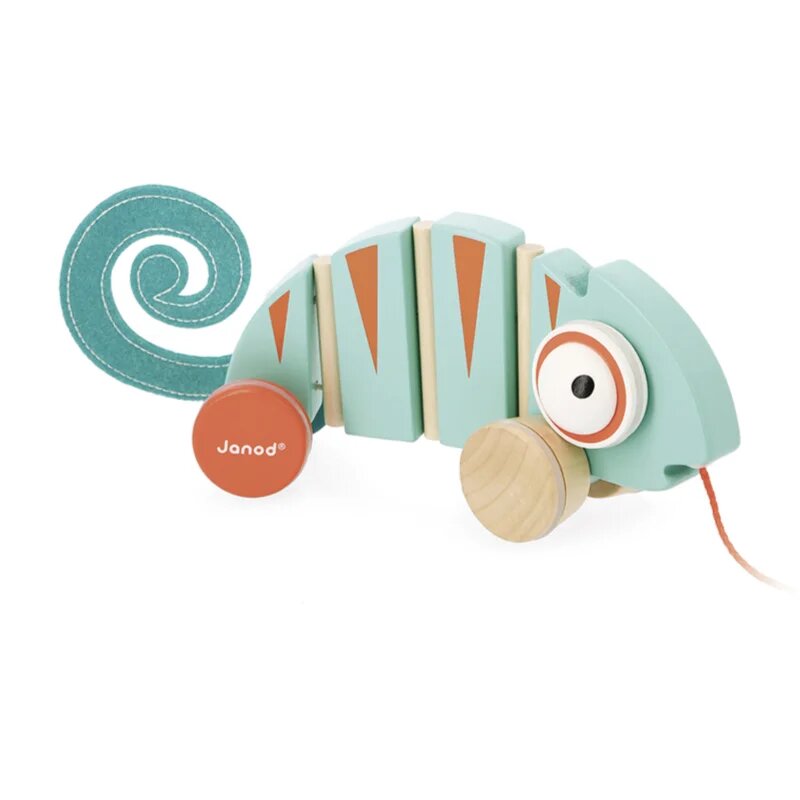 Janod Tropik Pull-Along Chameleon люлееща се играчка 12m+ 1 бр.
