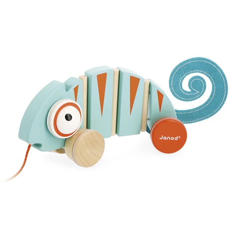 Janod Tropik Pull-Along Chameleon люлееща се играчка 12m+ 1 бр.