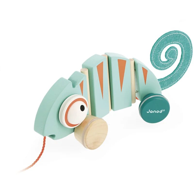 Janod Tropik Pull-Along Chameleon люлееща се играчка 12m+ 1 бр.