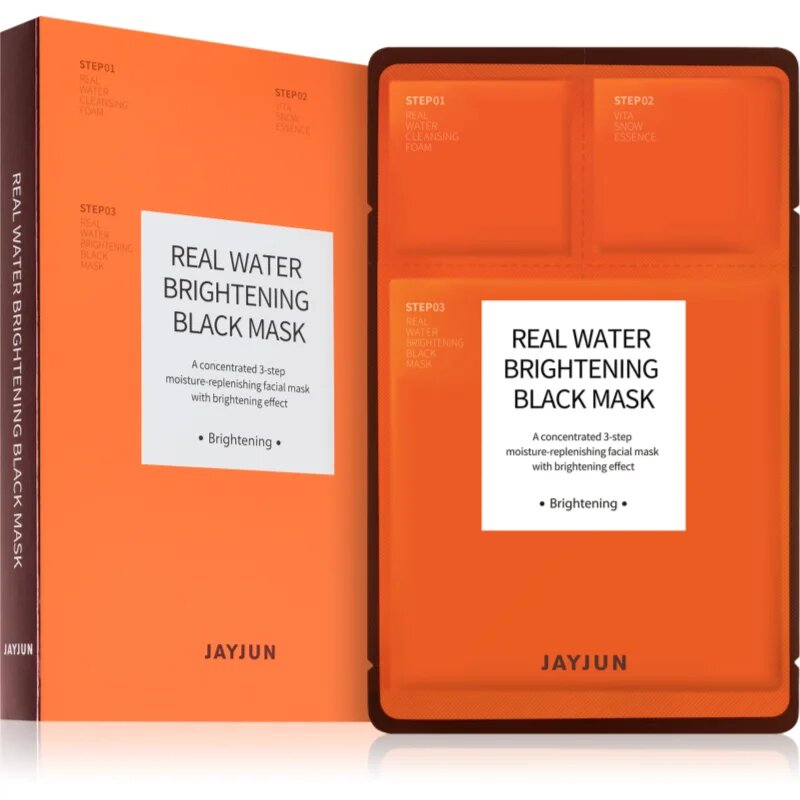 Jayjun Real Water Brightening хидратираща платнена маска за озаряване на лицето 5 бр.
