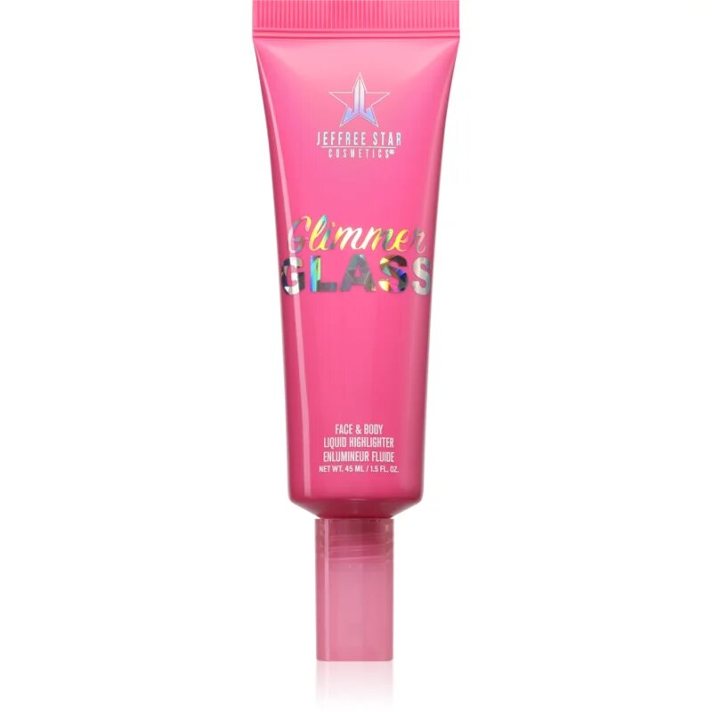 Jeffree Star Cosmetics Glimmer Glass Face & Body Highlighter течен хайлайтър за тяло и лице цвят Diamond In The Muff 45 мл.