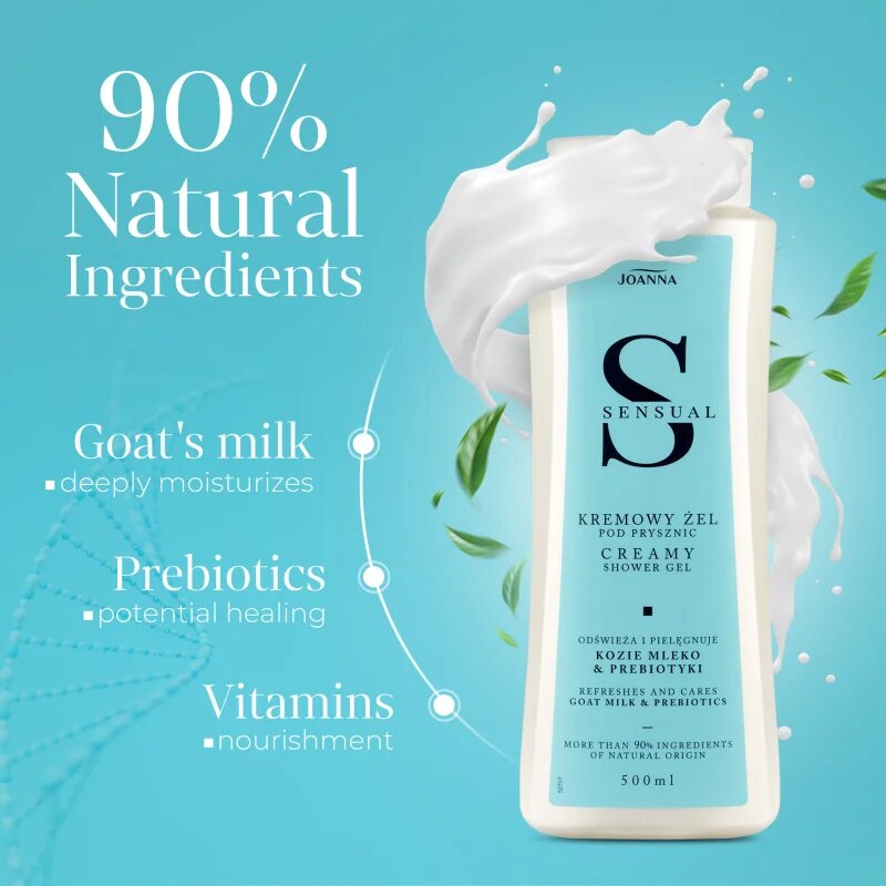 Joanna Sensual Creamy Shower Gel душ гел Goat Milk & Prebiotics 500 мл.
