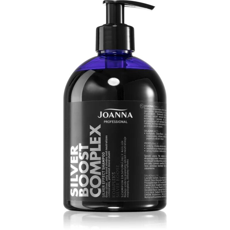 Joanna Silver Boost Complex лилав шампоан неутрализиращ жълтеникавите оттенъци 500 гр.