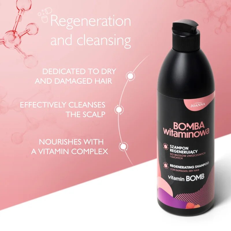 Joanna Vitamin Bomb Regenerating Shampoo регенериращ шампоан за суха и увредена коса 500 мл.