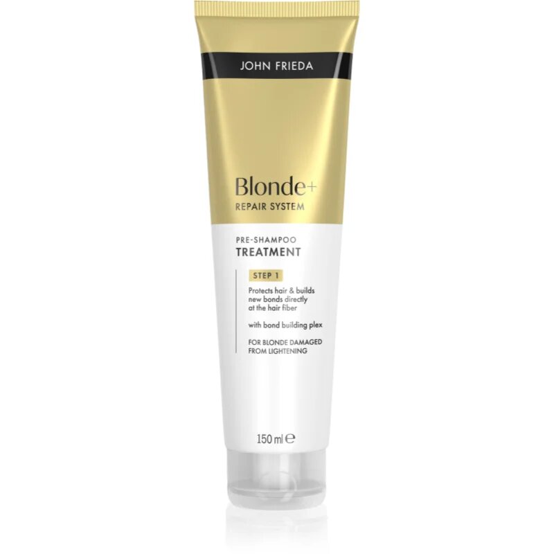 John Frieda Blonde+ Repair System Pre-shampoo Treatment грижа за използване преди нанасянето на шампоан за укрепване на косата 150 мл.