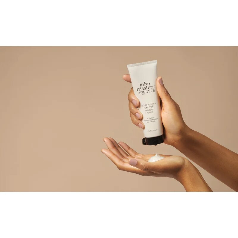 John Masters Organics Rose & Apricot Hair Milk мляко без отмиване за сухи краища на косата 118 мл.