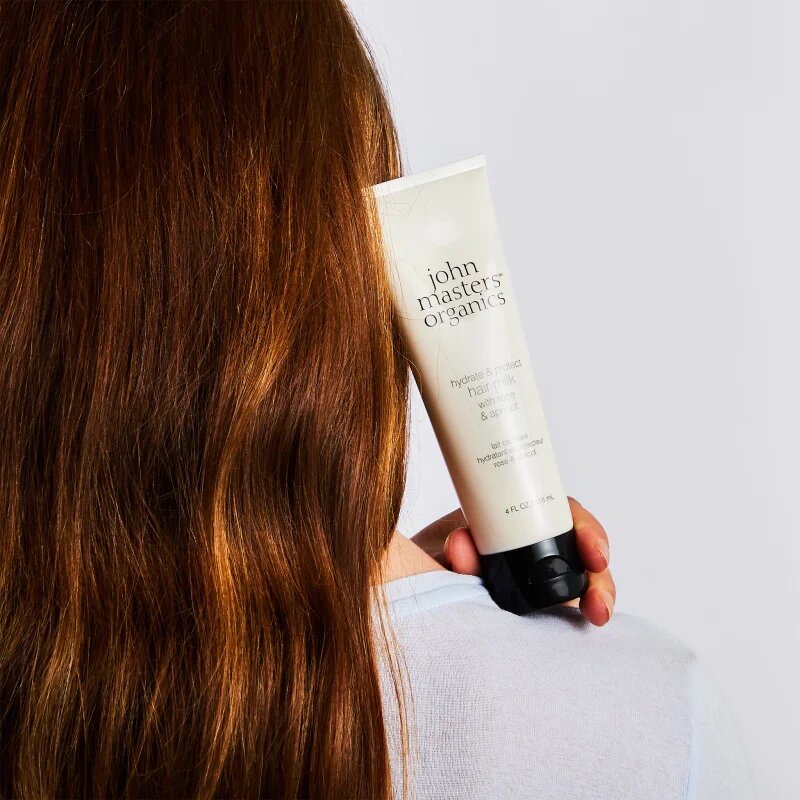 John Masters Organics Rose & Apricot Hair Milk мляко без отмиване за сухи краища на косата 118 мл.