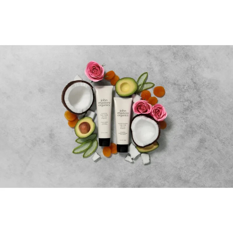 John Masters Organics Rose & Apricot Hair Milk мляко без отмиване за сухи краища на косата 118 мл.