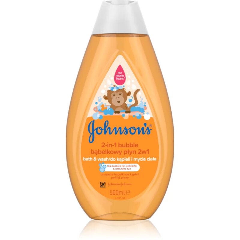 Johnson's® Wash and Bath пяна за вана и миещ гел 2 в 1 500 мл.