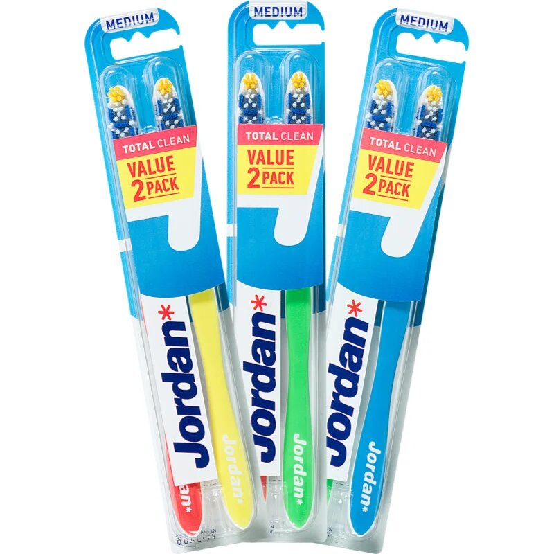 Jordan Total Clean Medium 2 pack четка за зъби 2 бр.