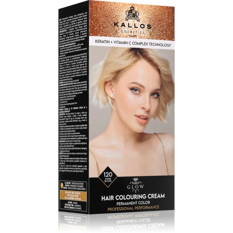 Kallos Glow Lasting Cream Colour перманентната боя за коса цвят Shine Blond 60 мл.