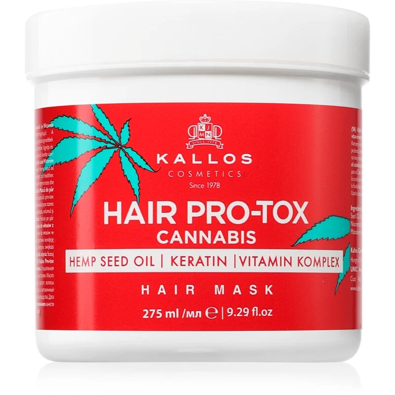 Kallos Hair Pro-Tox Cannabis регенерираща маска за коса с конопено масло 275 мл.