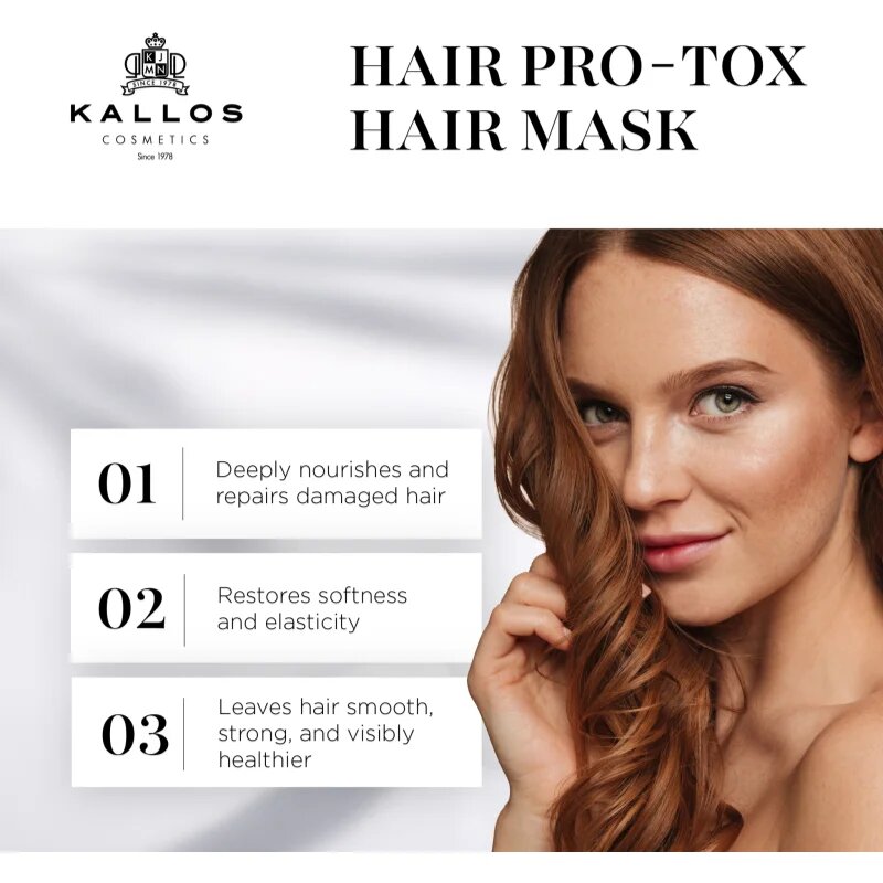 Kallos Hair Pro-Tox маска за слаба и увредена коса с кокосово масло хиалуронова киселина и колаген 275 мл.