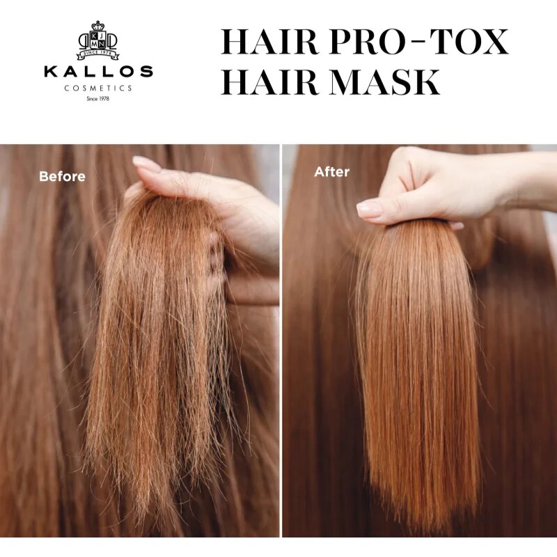 Kallos Hair Pro-Tox маска за слаба и увредена коса с кокосово масло хиалуронова киселина и колаген 275 мл.