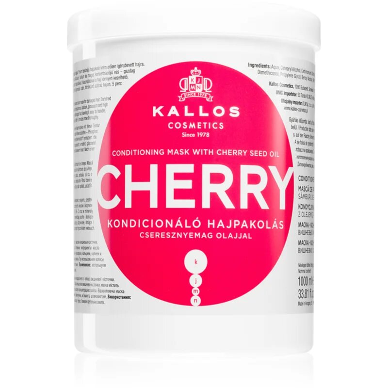 Kallos KJMN Professional Cherry хидратираща маска за увредена коса 1000 мл.
