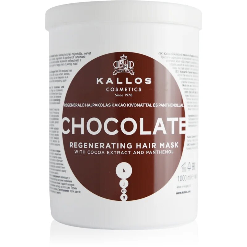 Kallos KJMN Professional Chocolate регенерираща маска за коса 1000 мл.